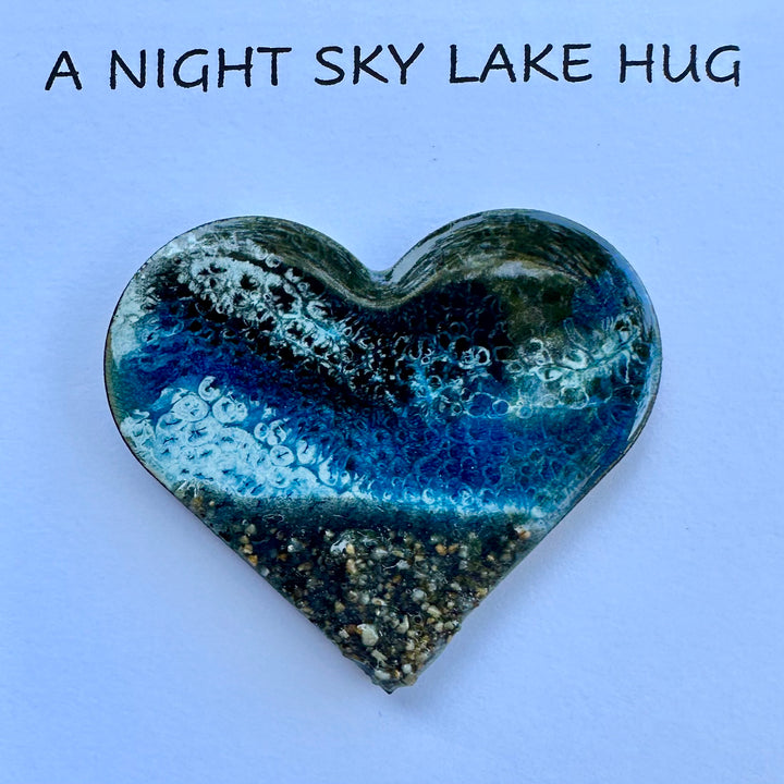 A Night Sky Lake Hug Card