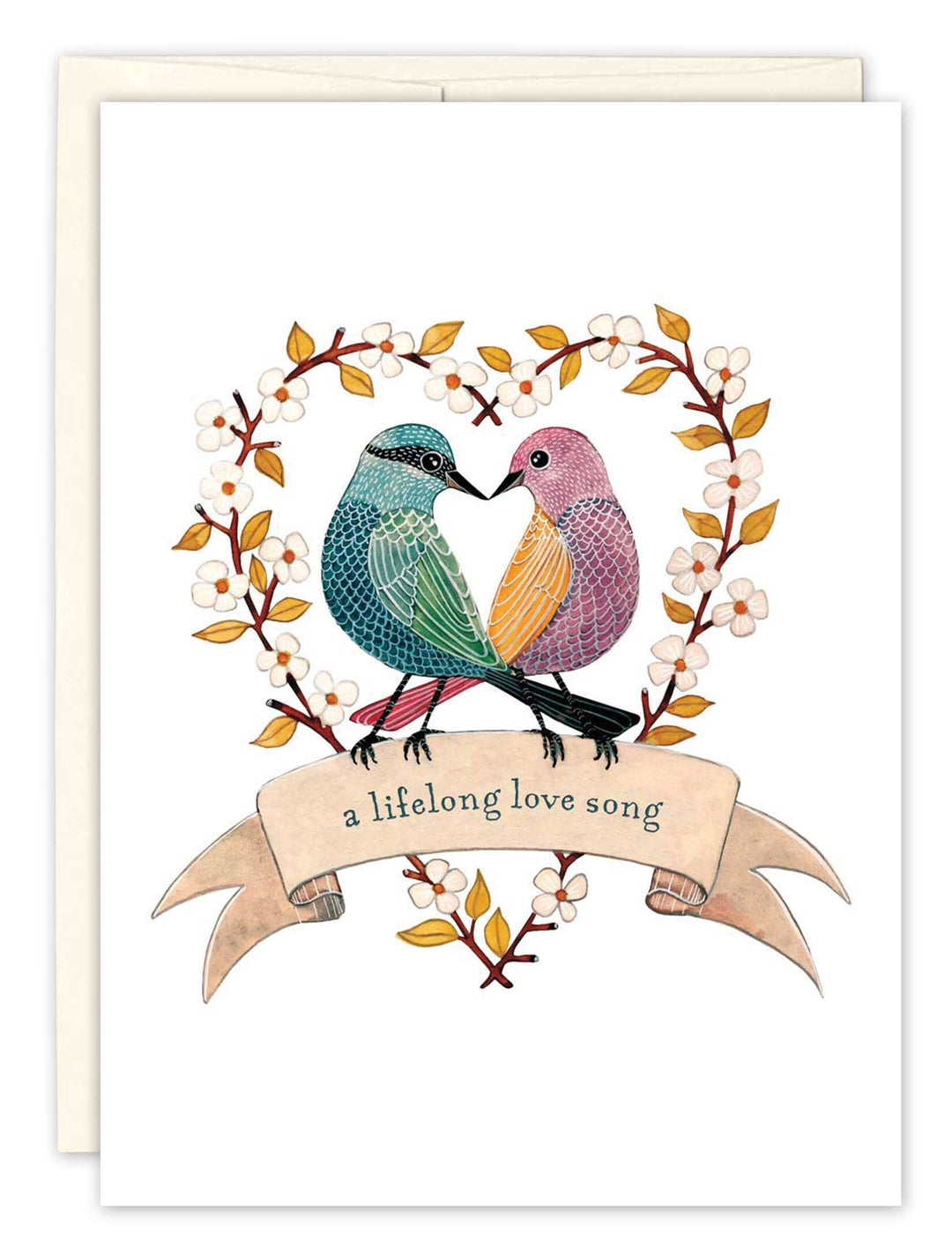 Wedding Card: Two Birds in Heart
