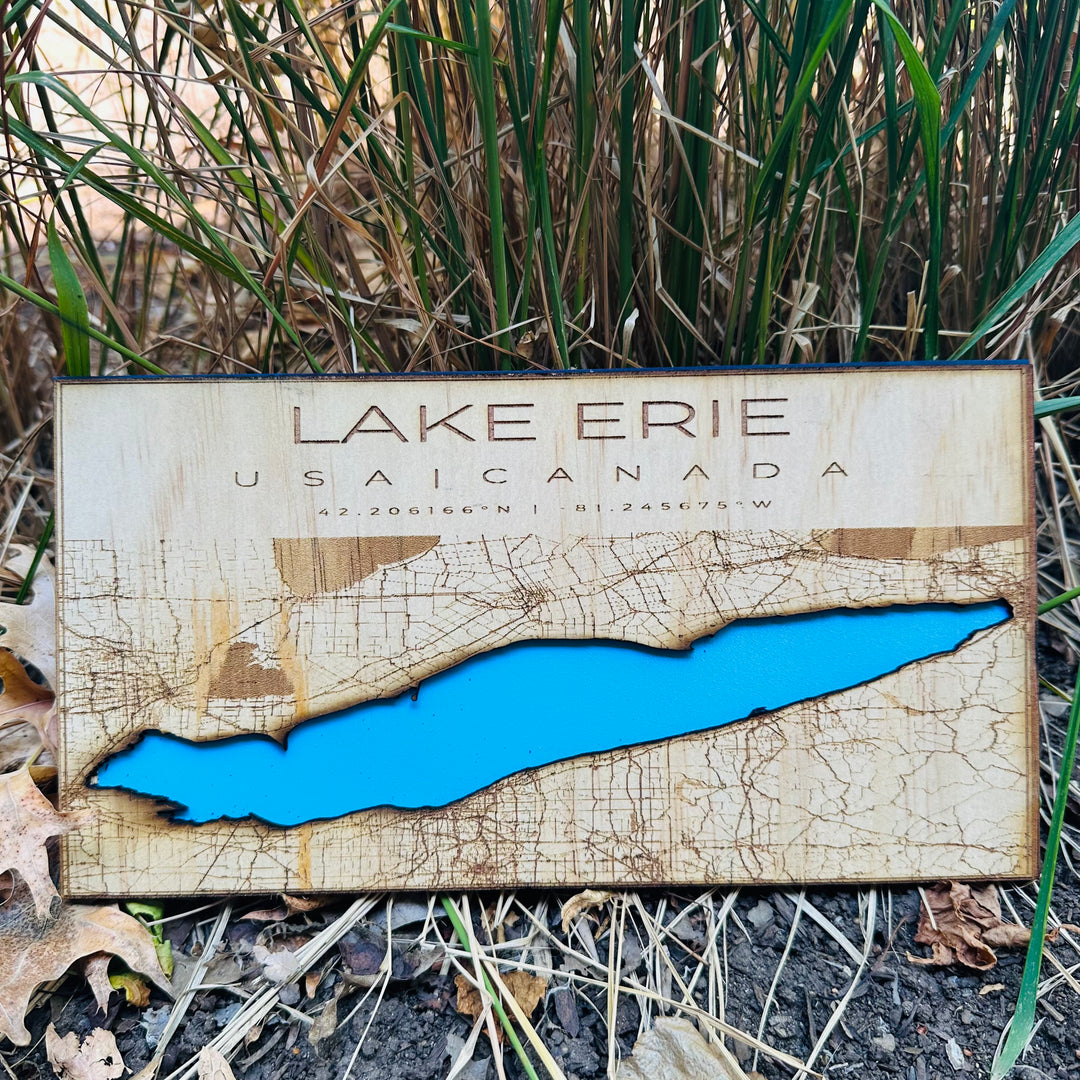 Lake Erie Map Small - Blue