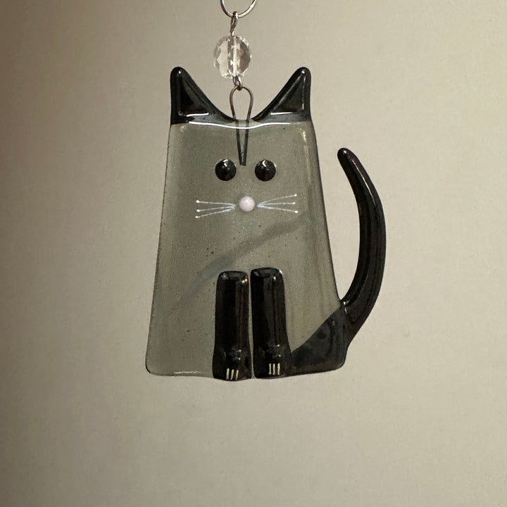 Grey Fat Cat Ornament