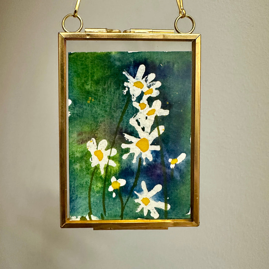 Mini Daisies Blue + Green