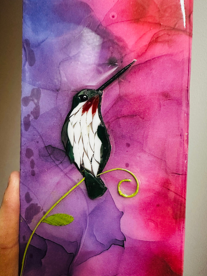 Hummingbird Mosaic Pink + Purple
