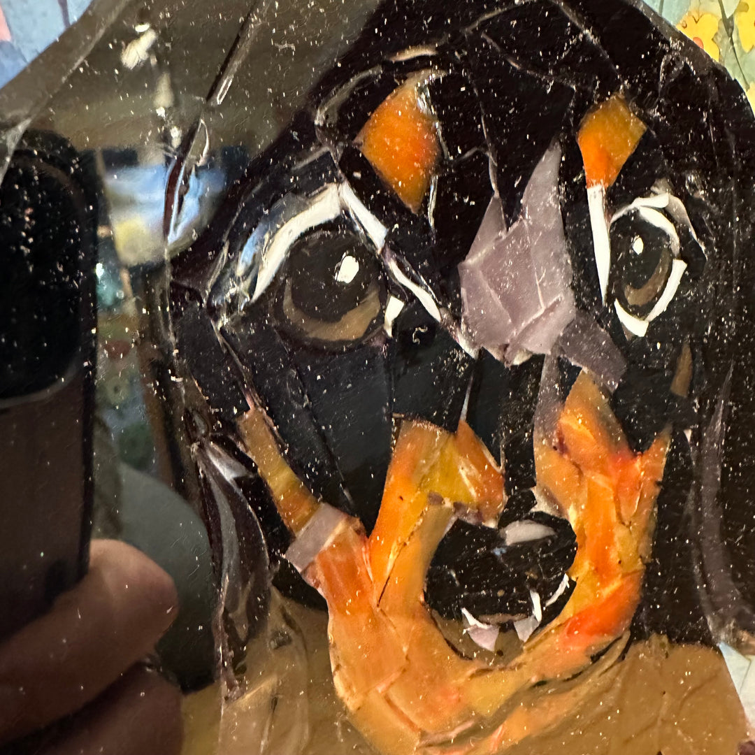 Dachshund in Flowers Mosaic