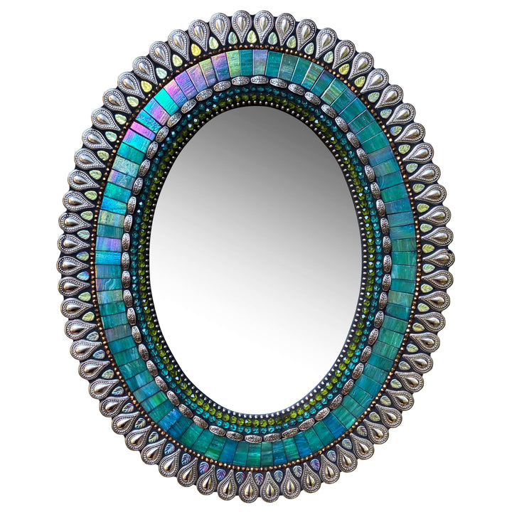 Aegean Drop Oval Mosaic Mirror