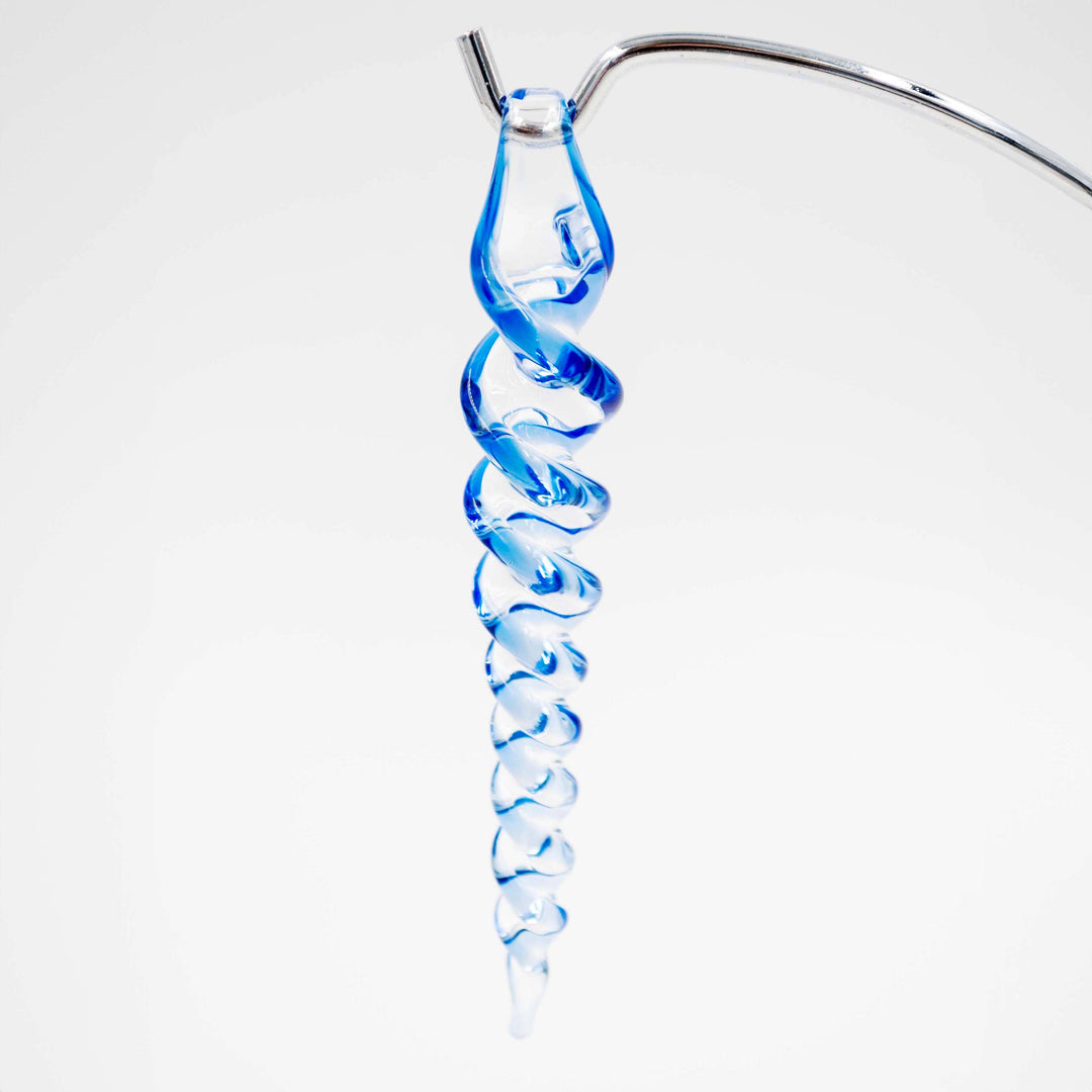Blue Striped Icicle Ornament