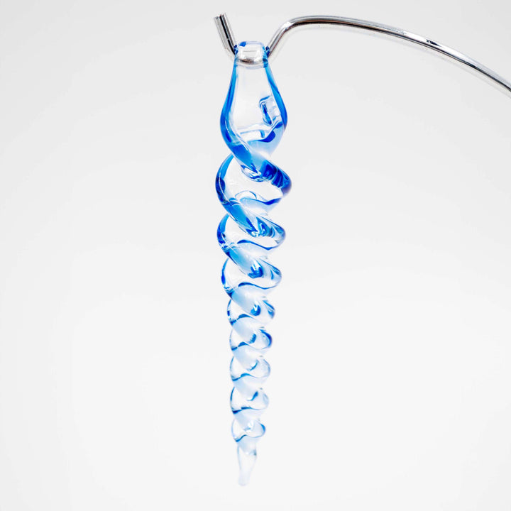 Blue Striped Icicle Ornament