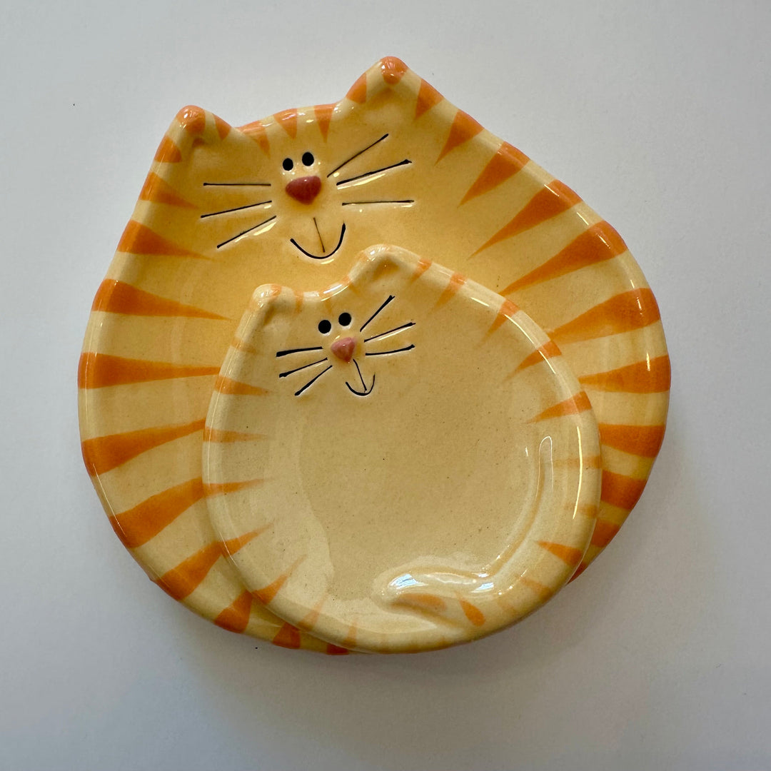 3" Cat Dish: Yellow Tiger