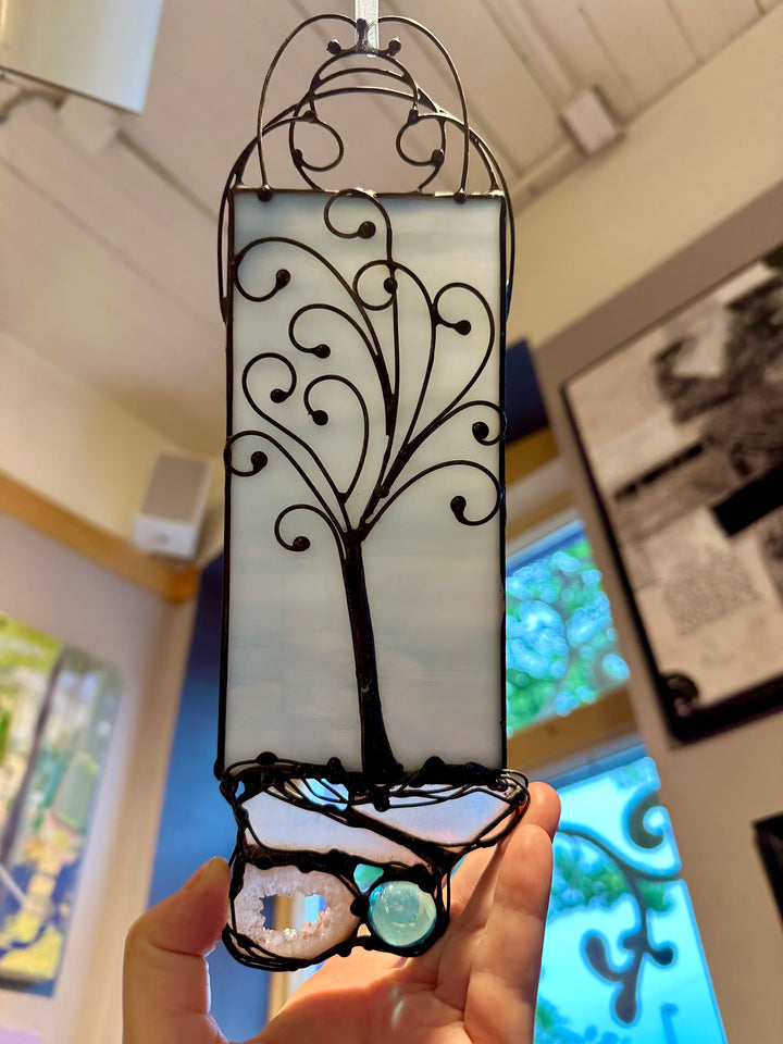 Wire Framed Tree Blue + White