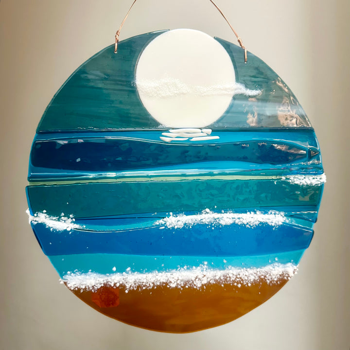 Moon + Beach Fused Glass