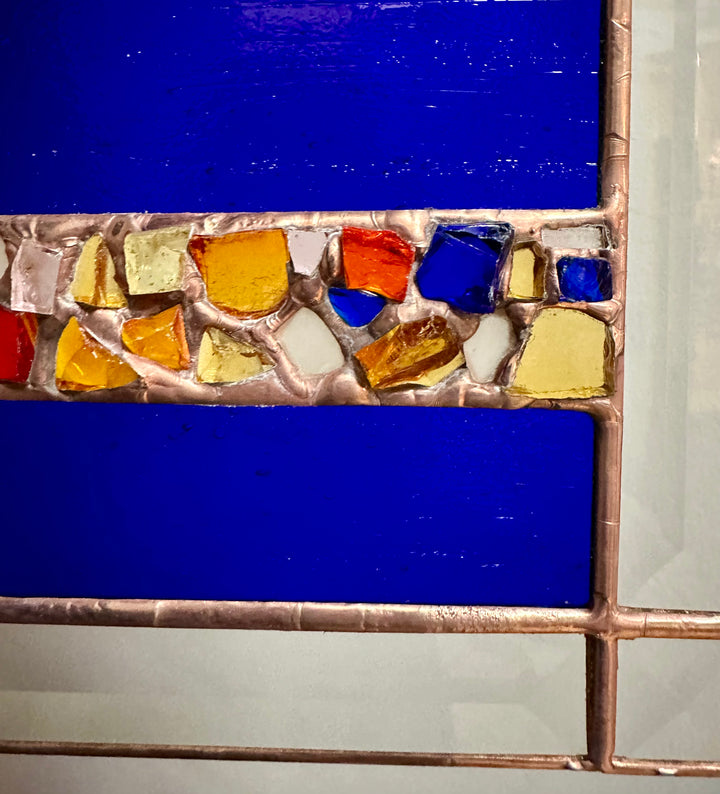 Glass Panel Pink, Yellow + Dark Blue