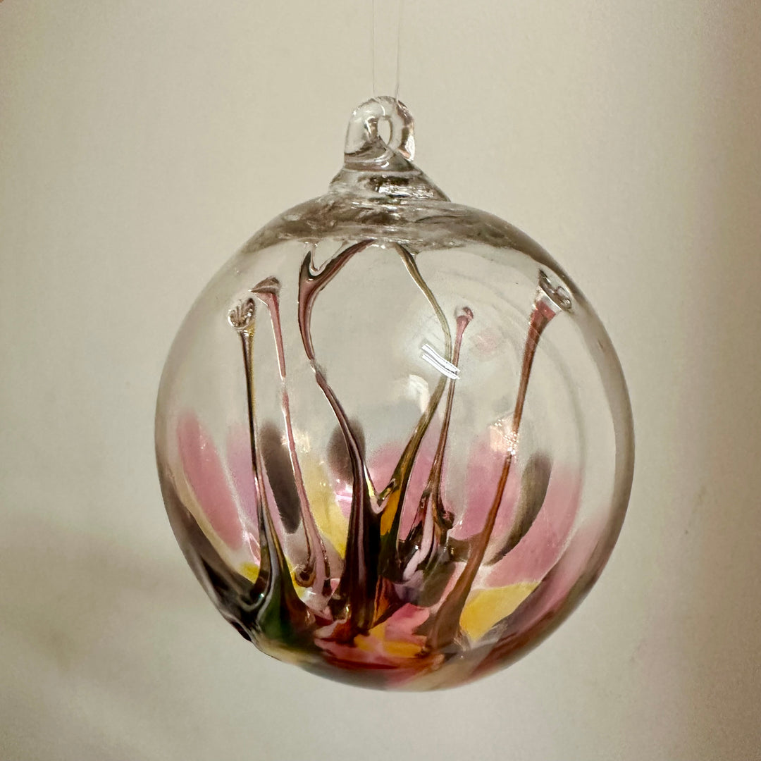 Large Wish Ornament - Maroon, White, Pink + Orange