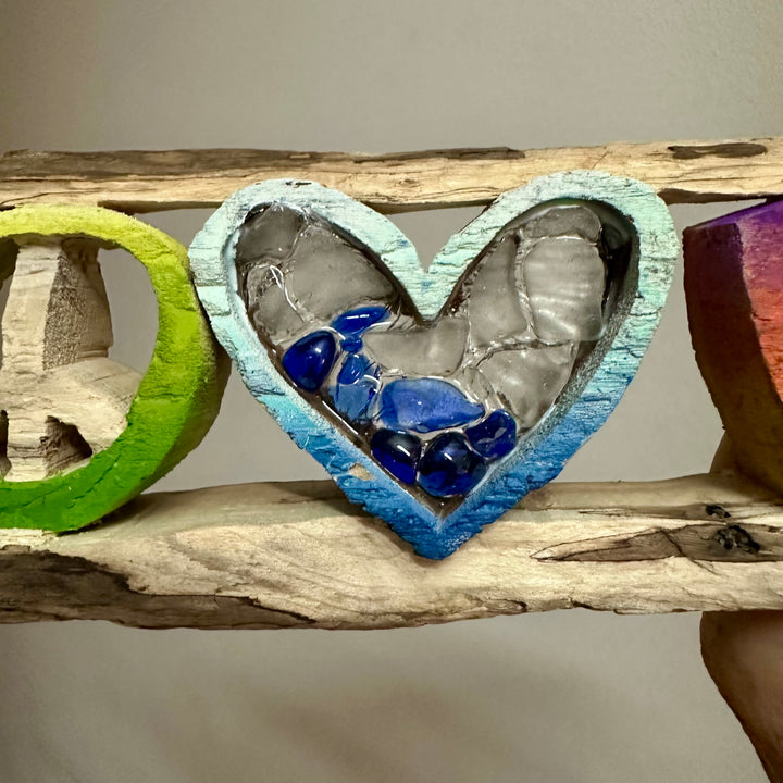 Driftwood + Beach Glass Peace Love Presque Isle