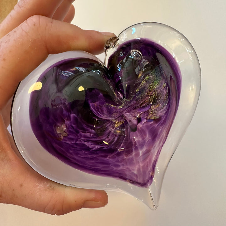 Medium Glass Heart - February