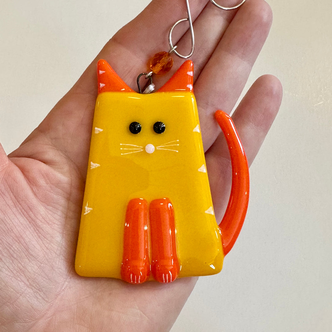 Opal Yellow Fat Cat Ornament