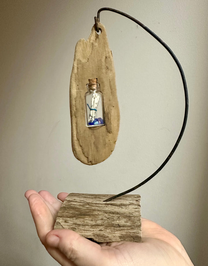 Driftwood + Beach Glass Message in a Bottle