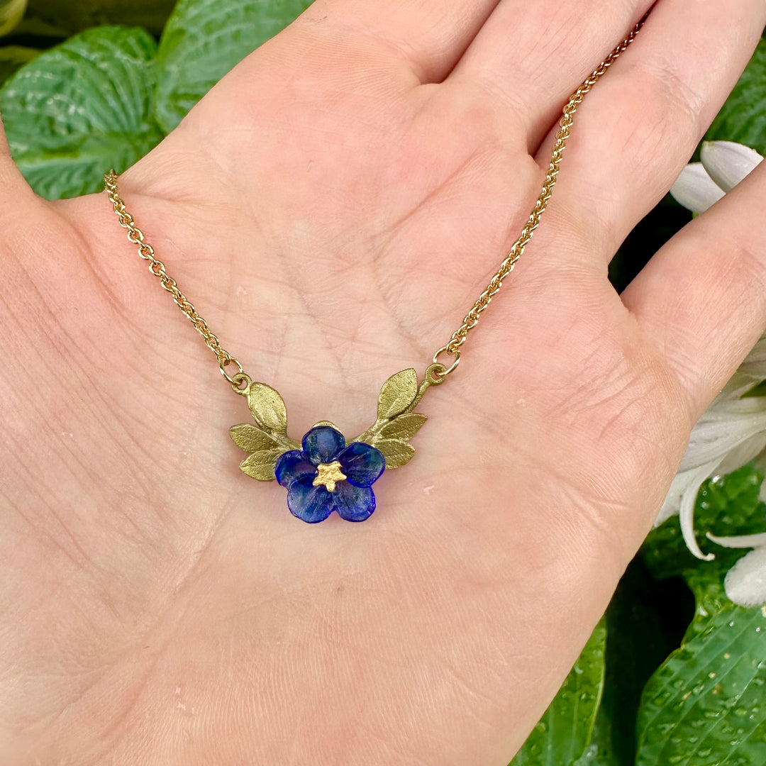 Blue Violet Bar Pendant Necklace