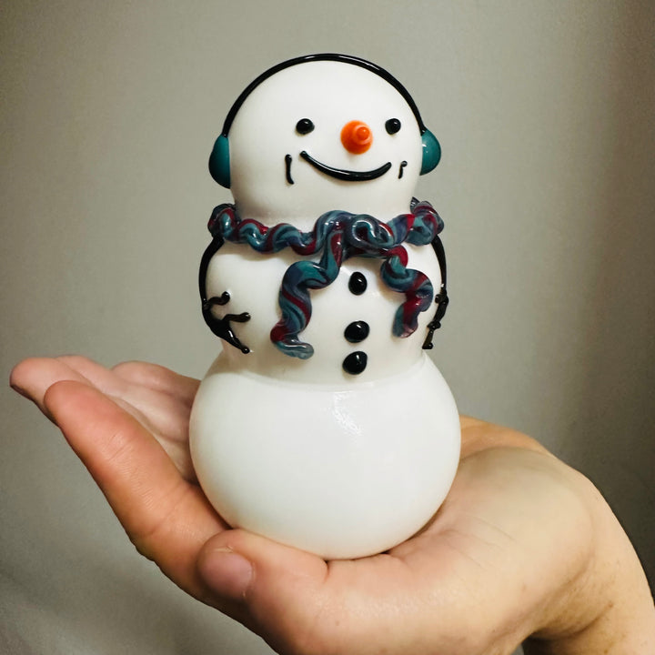 Snowman Small - Blue + Red Scarf