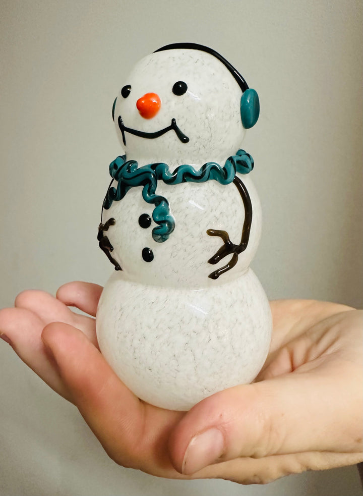 Snowman Small Aqua Scarf + Muffs