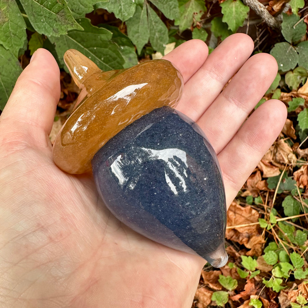 Blue Glass Acorn