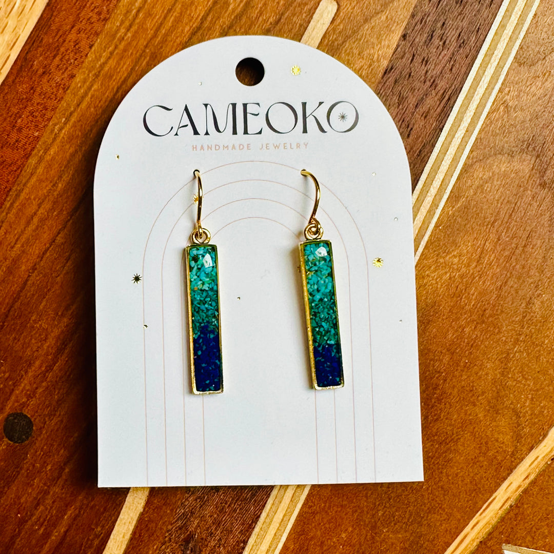 Colorblock Gradient Bar Dangle Earrings
