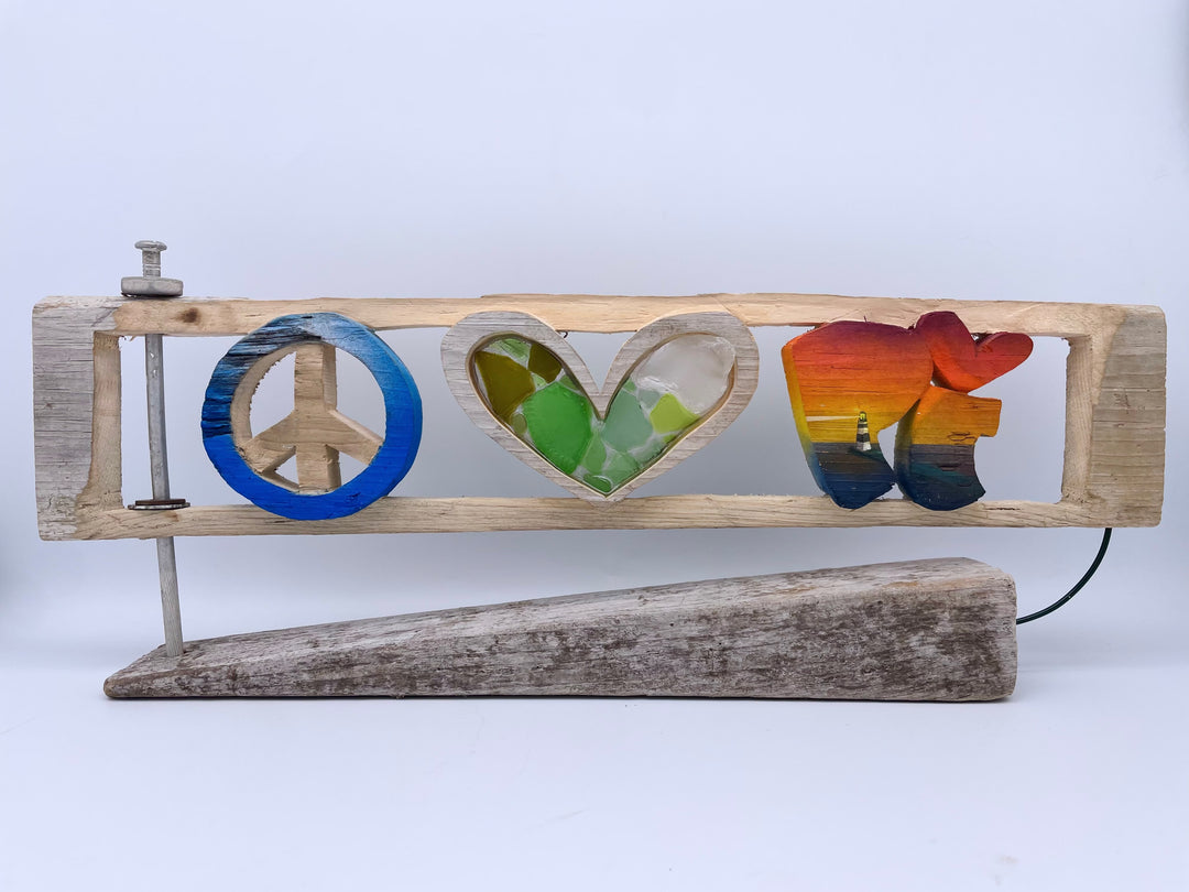 Peace ❤️ Pi + North Pier Lighthouse - Driftwood
