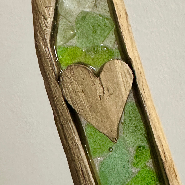 Heart Wall Hanging - Green Beach Glass