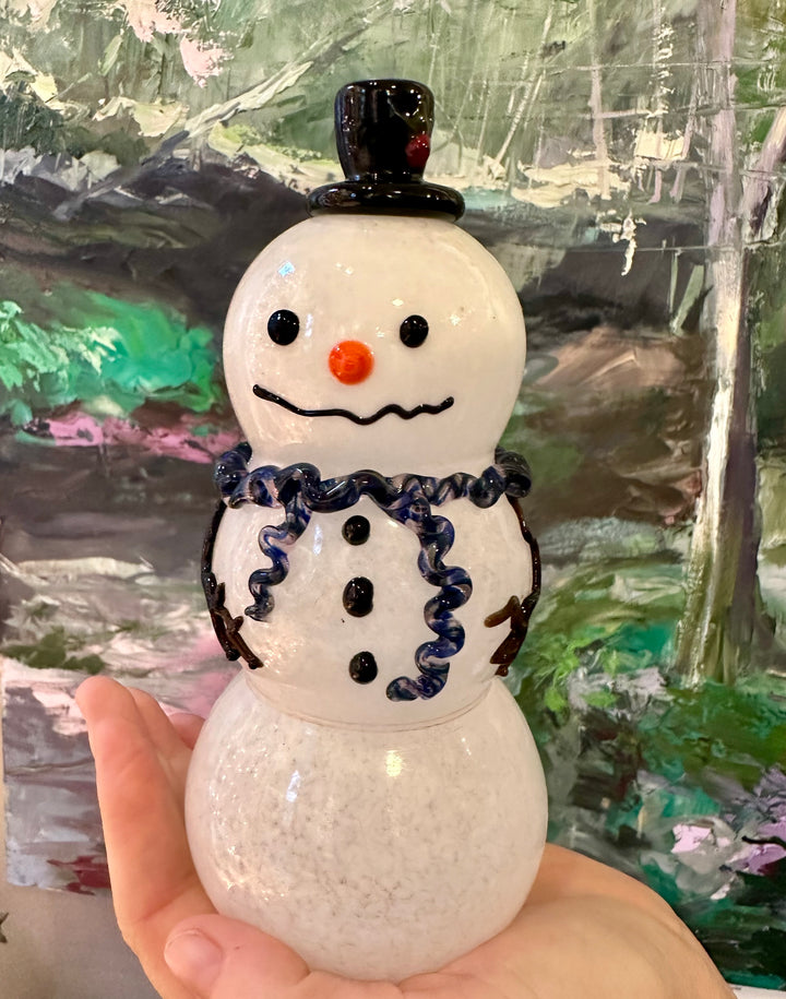 Snowman Large with Blue Scarf