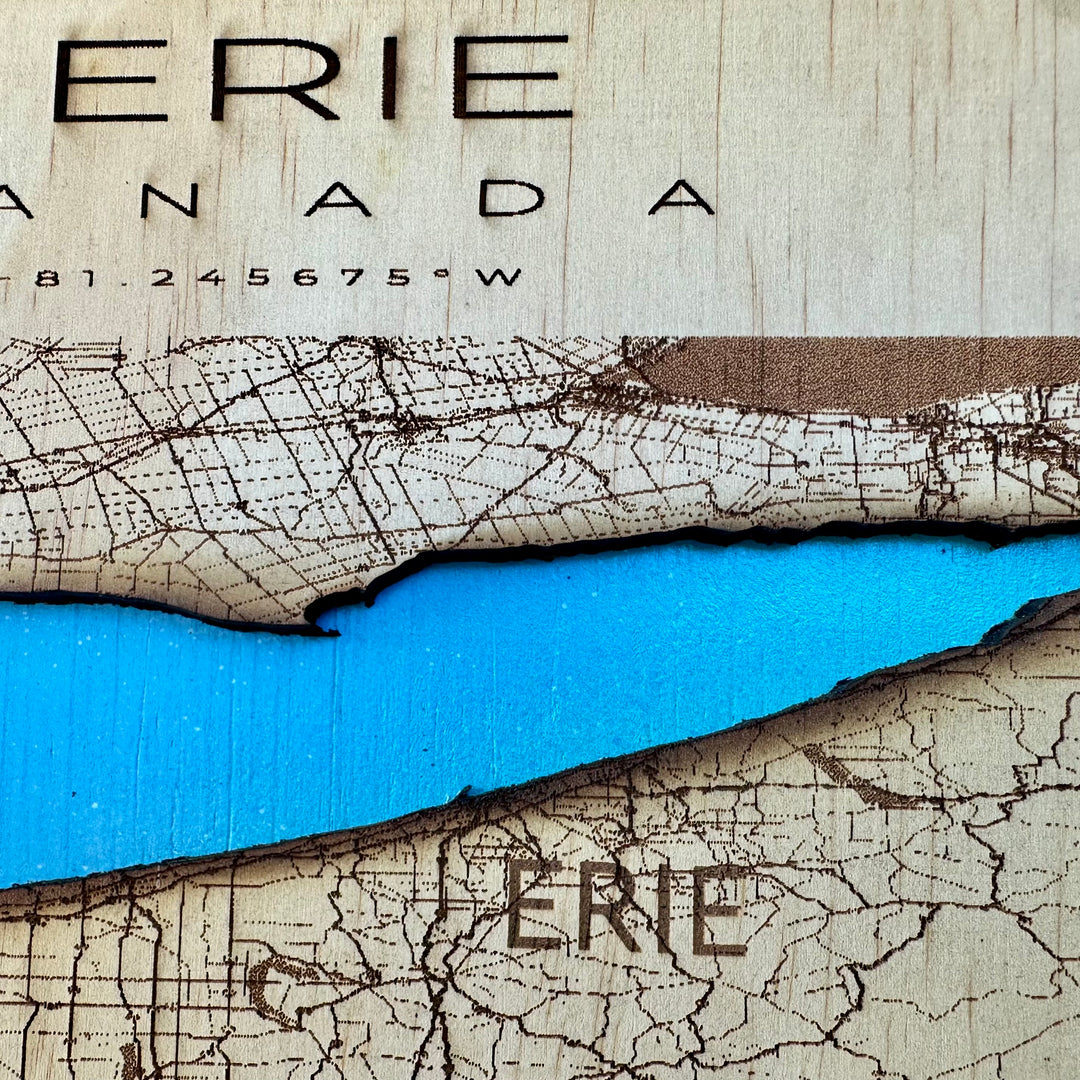 Lake Erie Map Small Turquoise