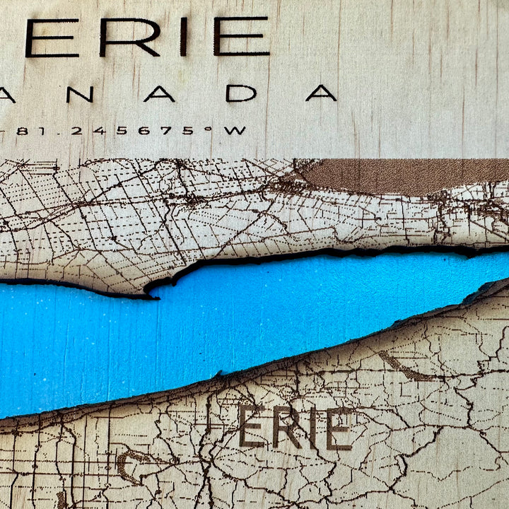 Lake Erie Map Small Turquoise
