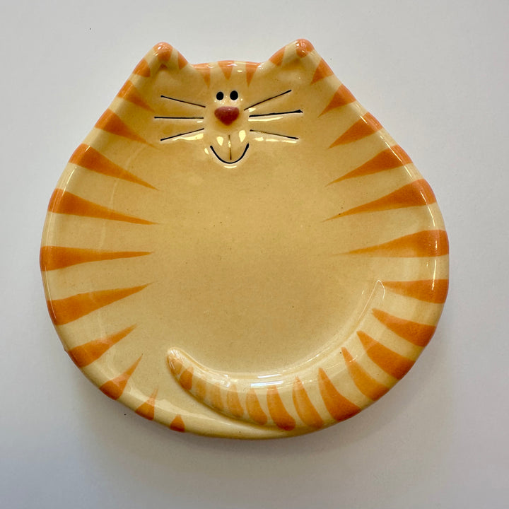 5" Yellow Tiger Cat Dish