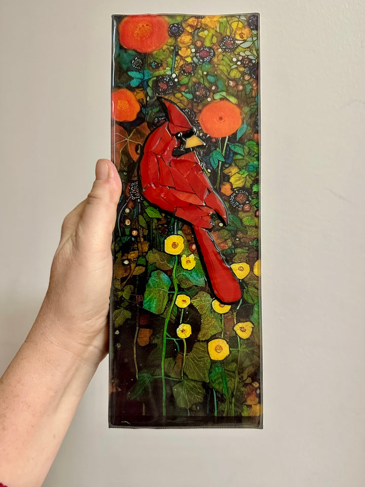 Cardinal + Yellow Flower Mosaic