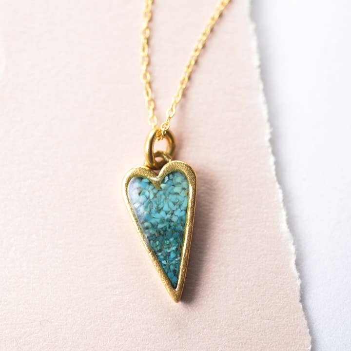 Gradient Gemstone Heart Necklace