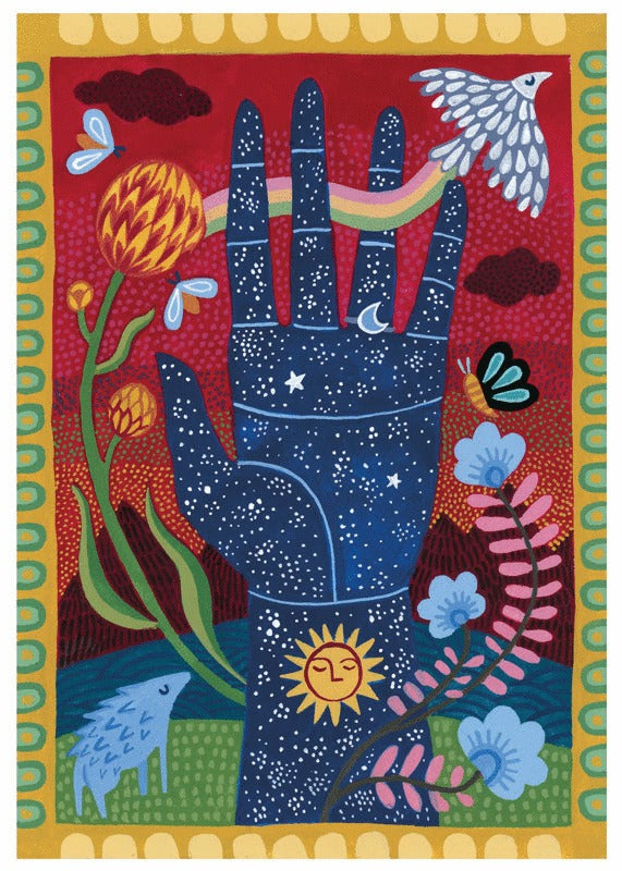 Birthday Card - Starry Night Hand