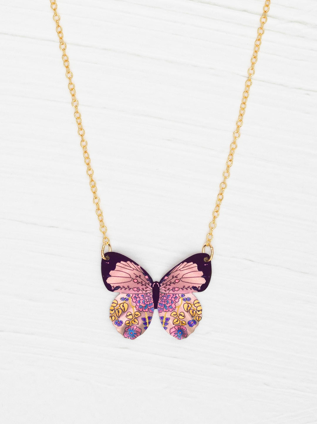 Blooming Butterfly Necklace Blooming Pink