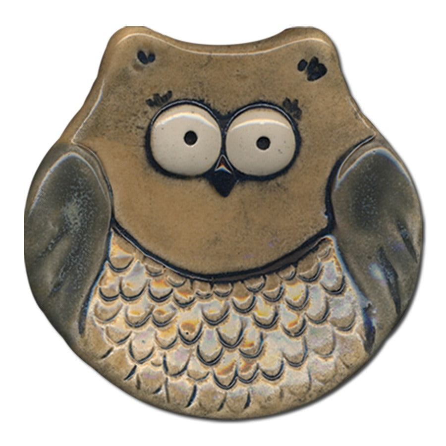 3" Owl Dish: Brown
