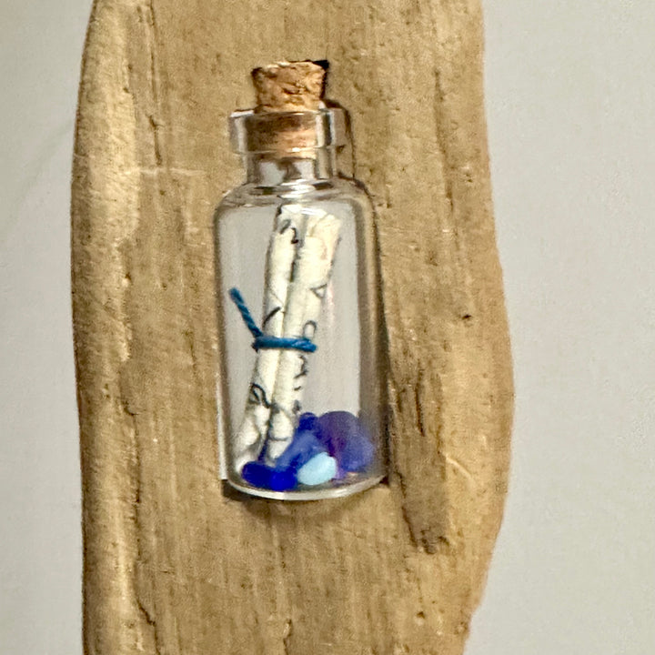 Driftwood + Beach Glass Message in a Bottle