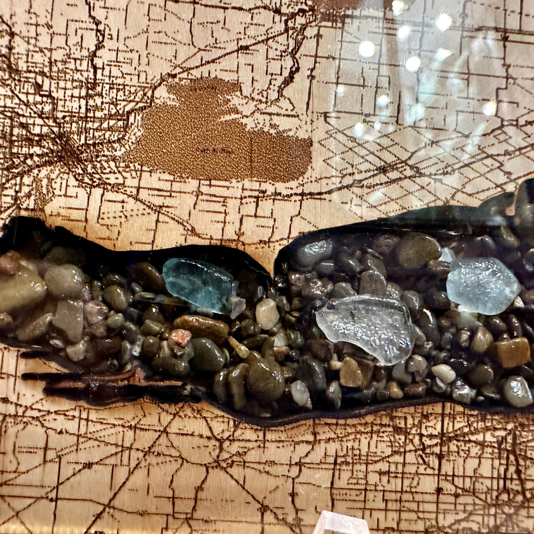 Lake Erie Map Beach Glass + Stone