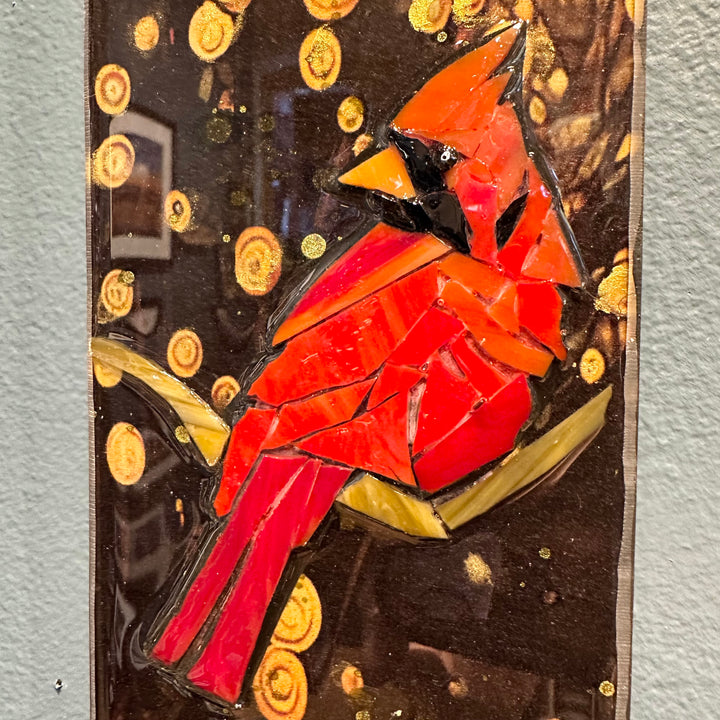 Cardinal + Gold Circles Mosaic Totem