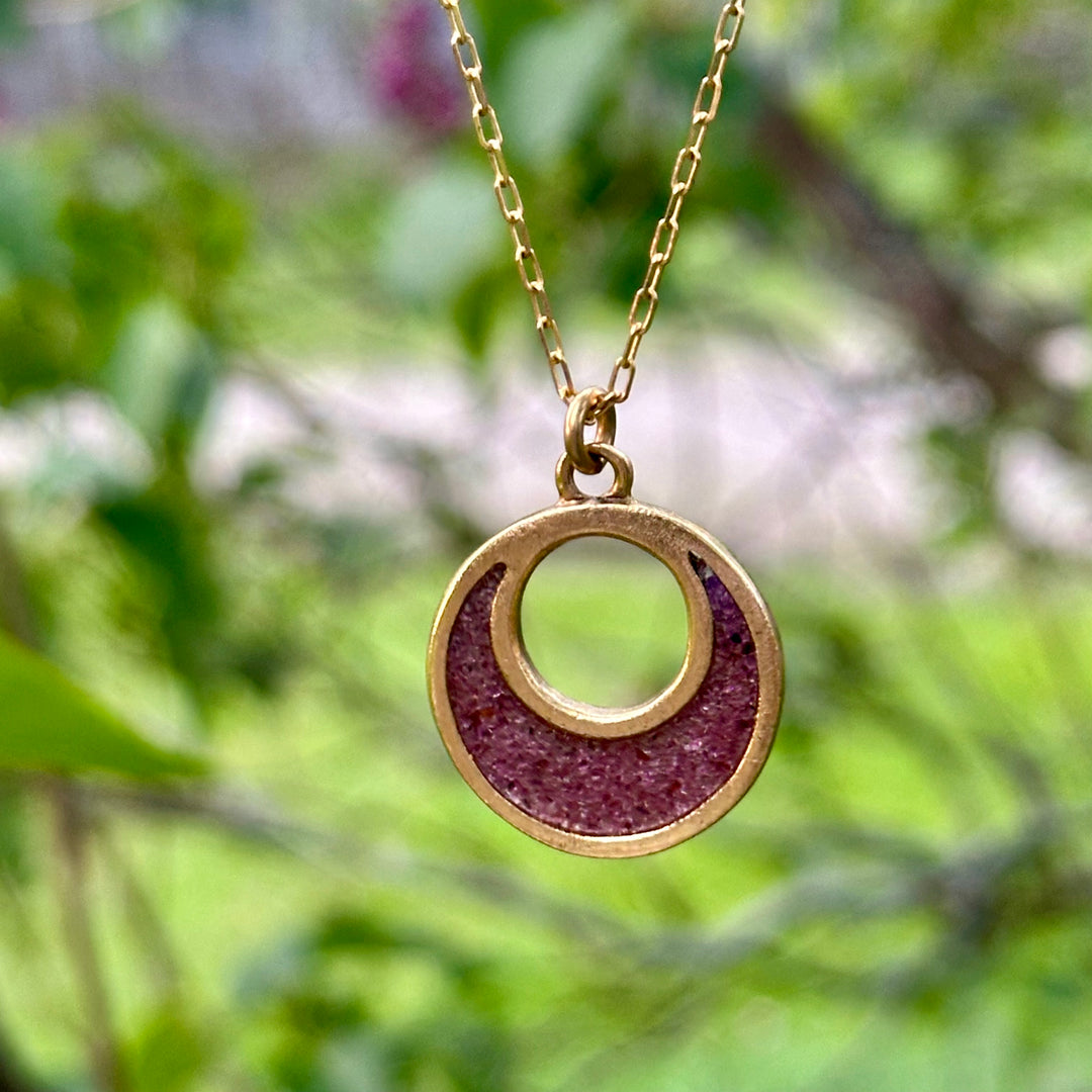 The Sal Petite Open Crescent Necklace - Garnet