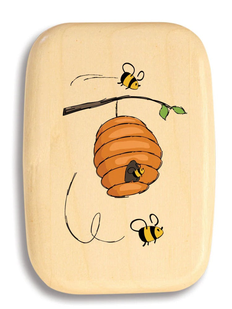 3" Medium Wide Aspen Cartoon Bees and Hive