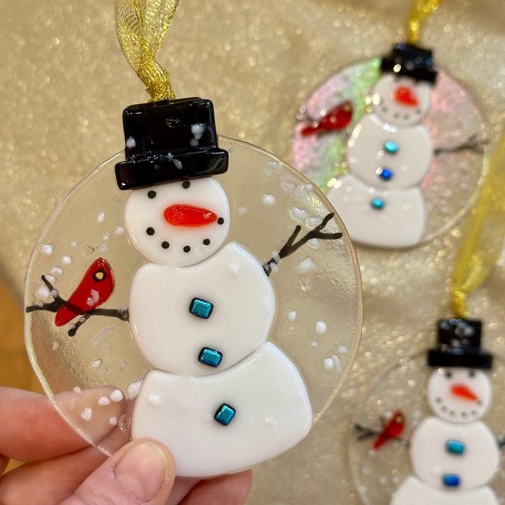 Snowman with Cardinal Ornament