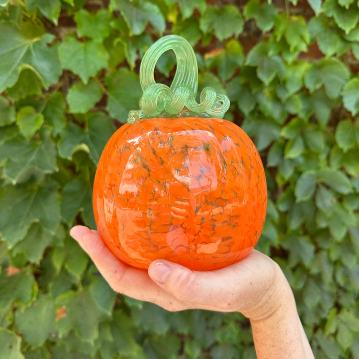 Medium Orange Glass Pumpkin