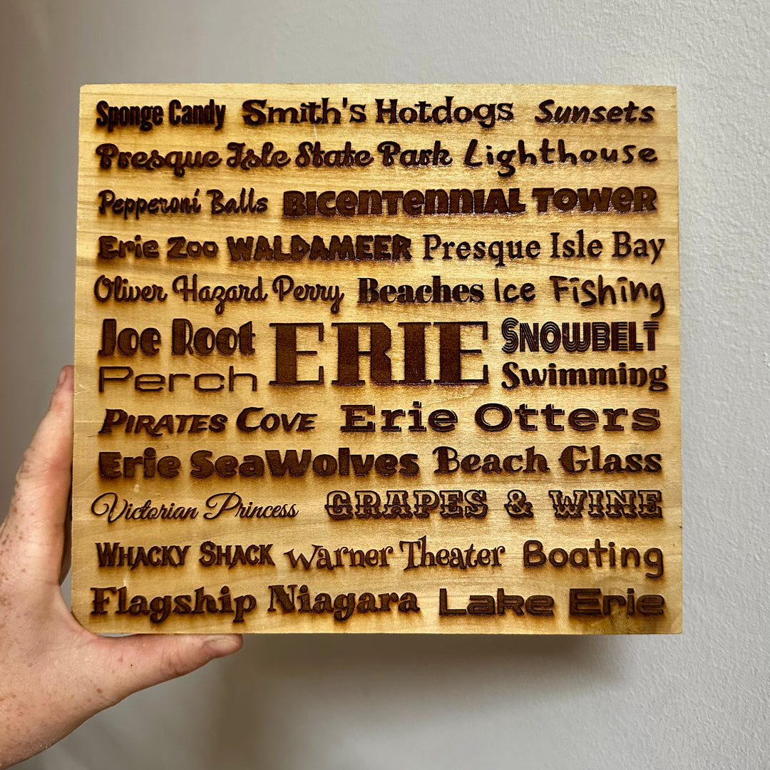 Erie Words on Wood