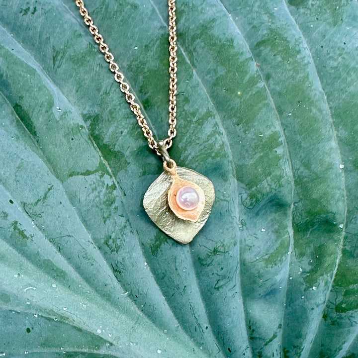 Eucalyptus Round Leaf Dainty Pendant Necklace