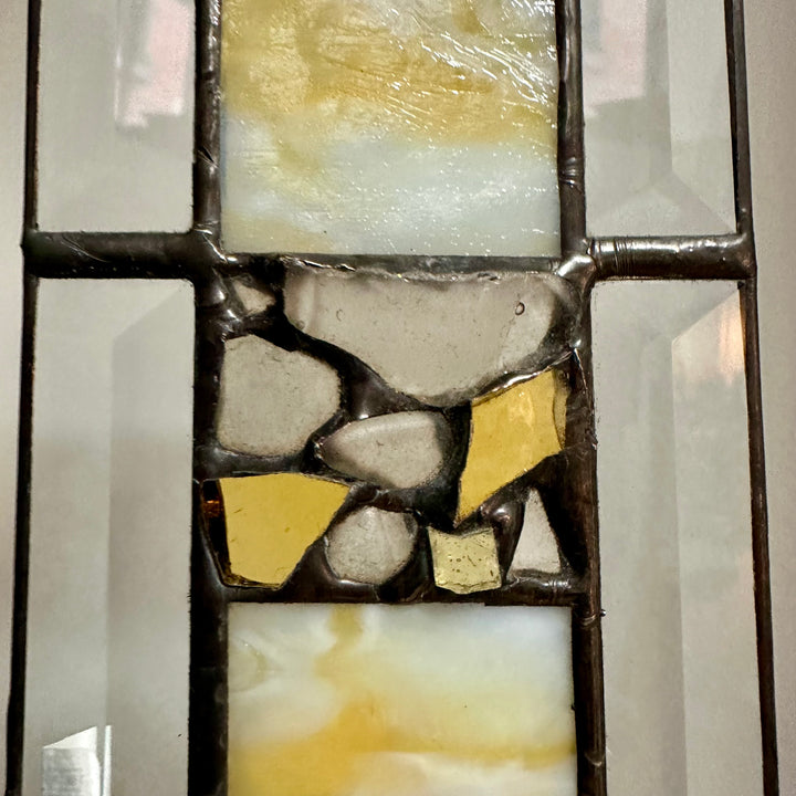 Yellow + White Stained Glass Panel