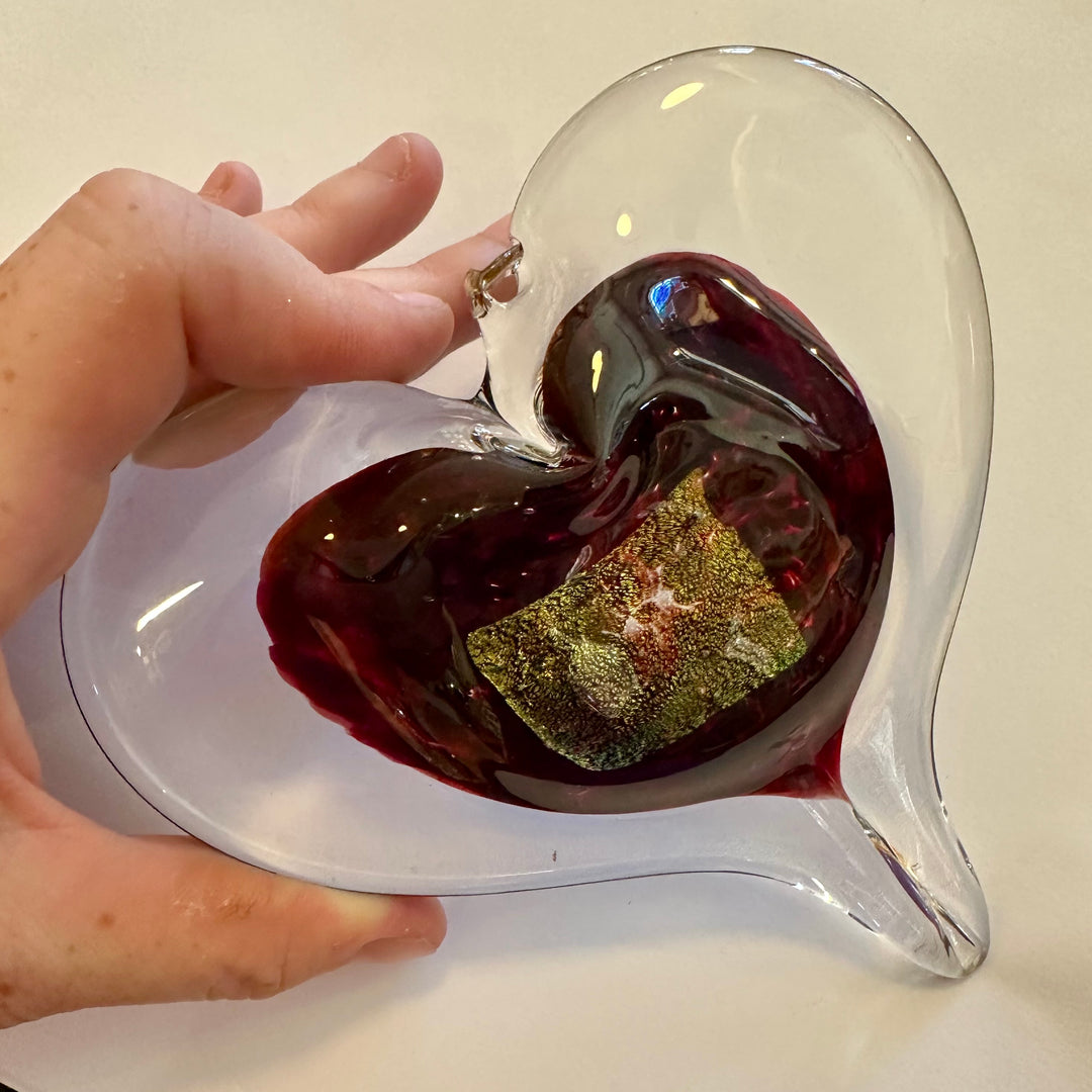 Medium Glass Heart - January