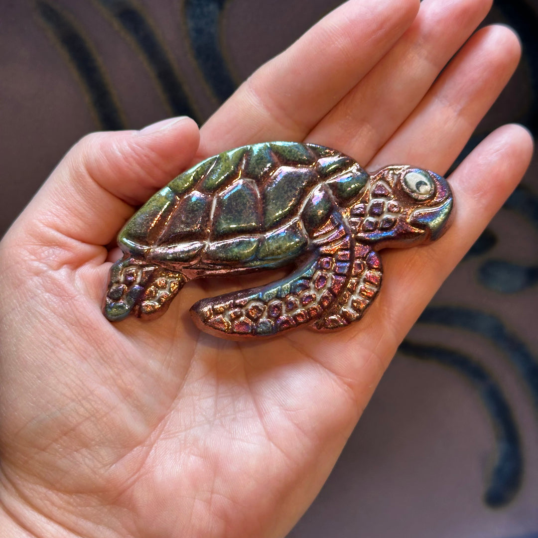 Hawaii Magnet Raku Sea Turtle
