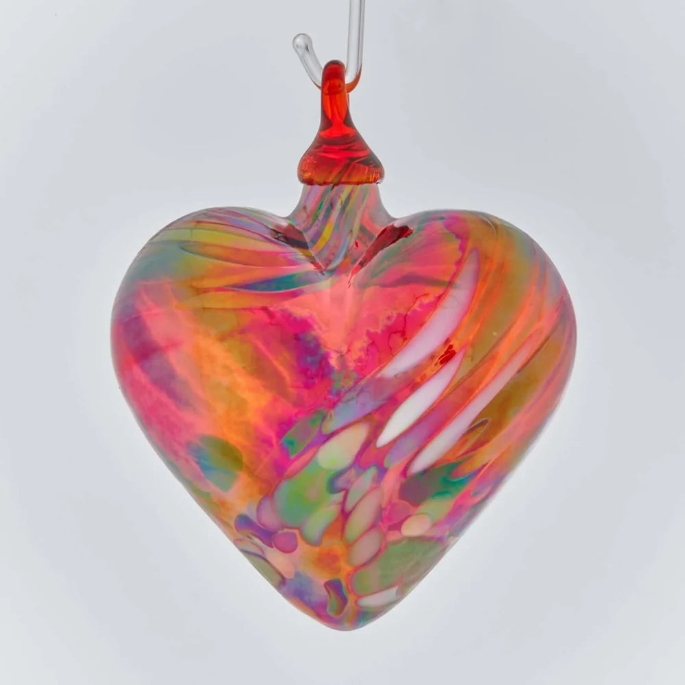 Heart Ornament Red Feather Twist