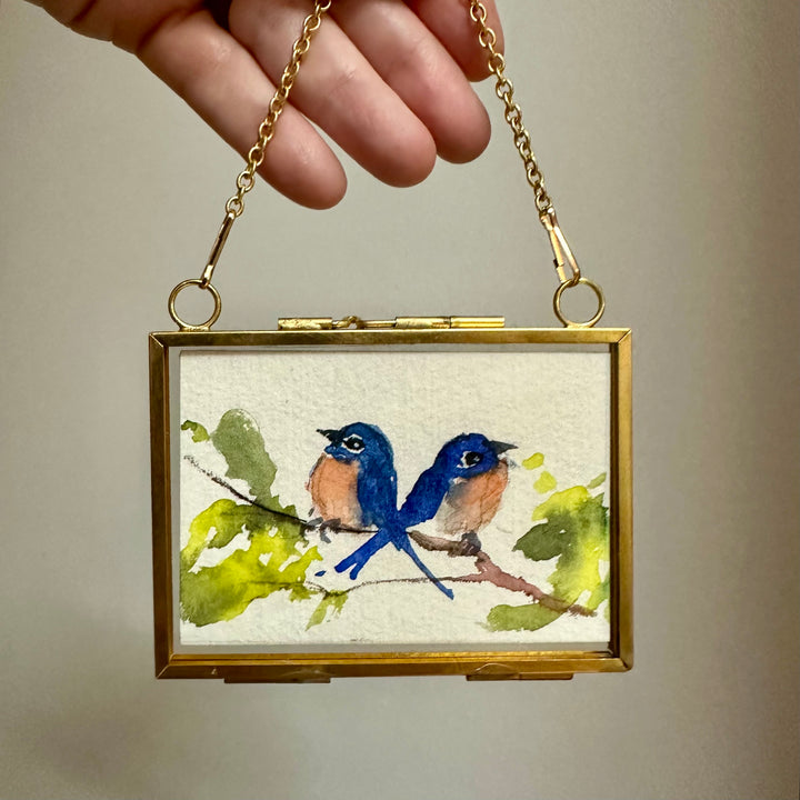 Mini Blue Bird Pair