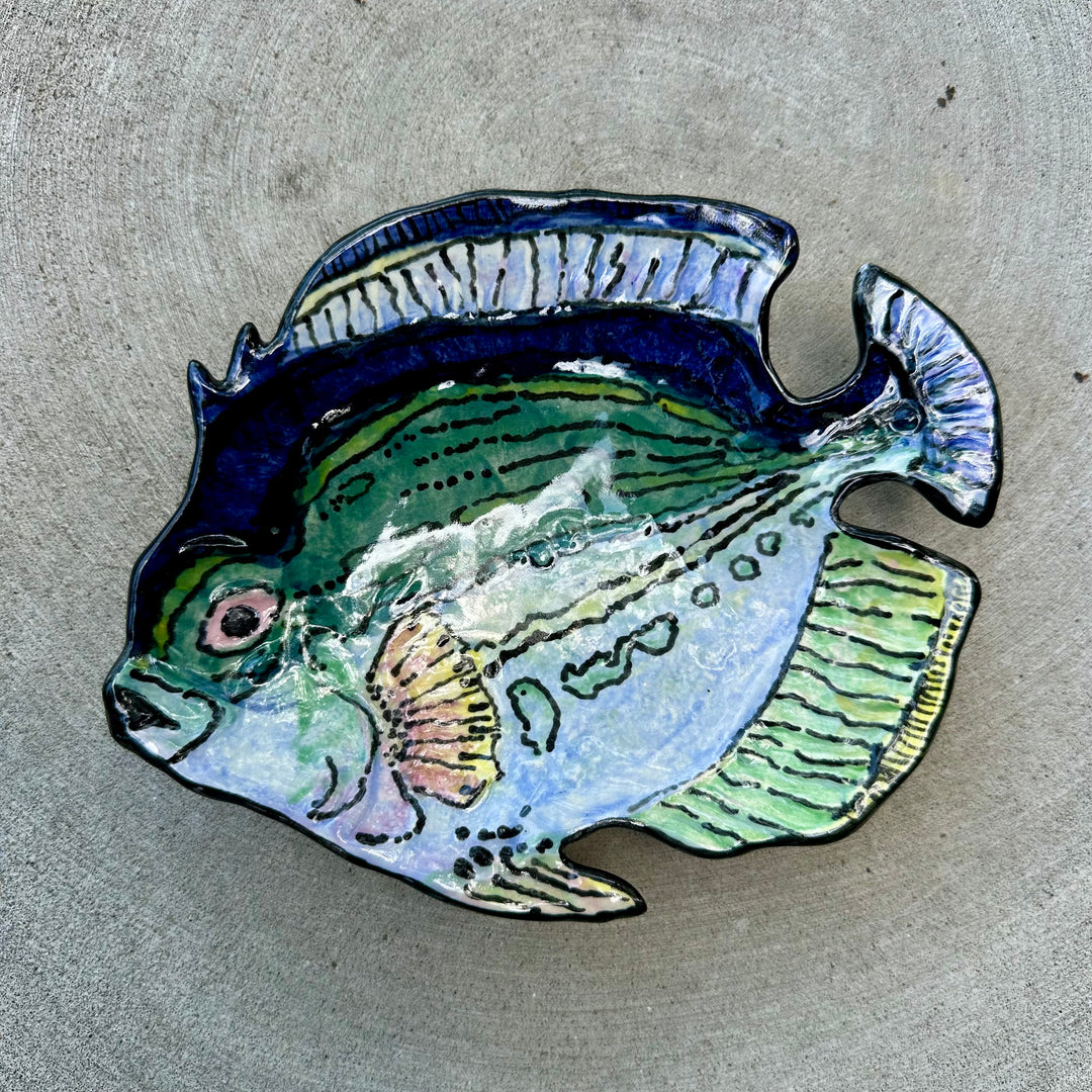 Fish Dish Large Blue + Green